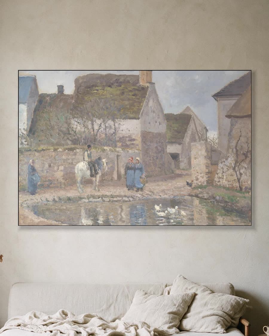 De vijver bij Ennery in een aluminium frame aan dezelfde muur