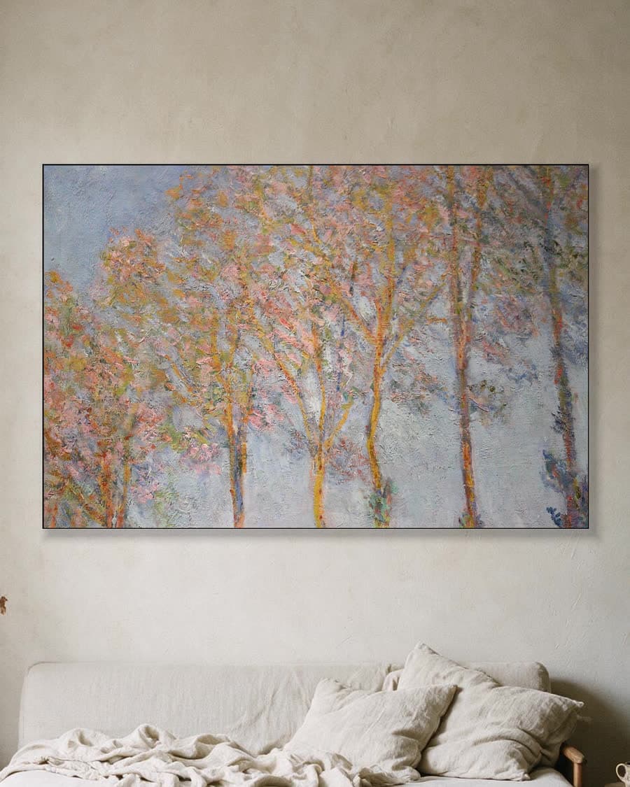 Populieren aan de Epte in een aluminium frame aan dezelfde muur