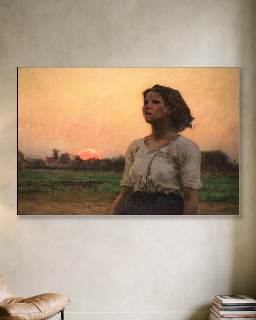 Het lied van de leeuwerik in een aluminium frame aan dezelfde muur