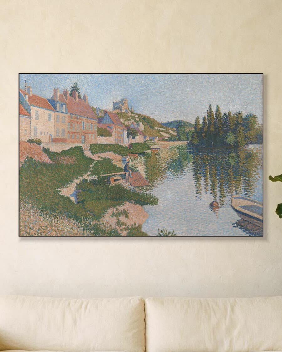 Les Andelys, de oever in een aluminium frame aan dezelfde muur