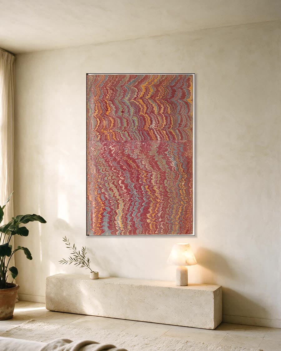 Levendig Marmerpatroon in een aluminium frame aan dezelfde muur