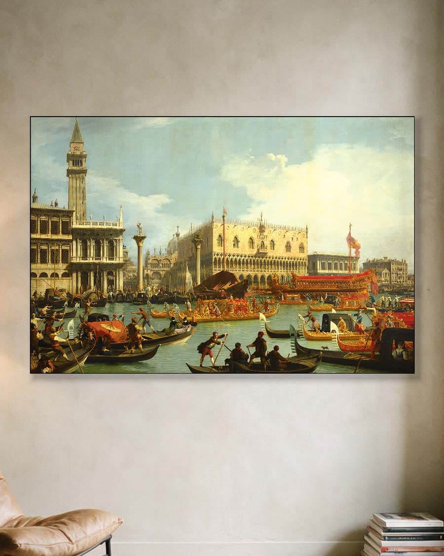 Levendig Venetië in een aluminium frame aan dezelfde muur