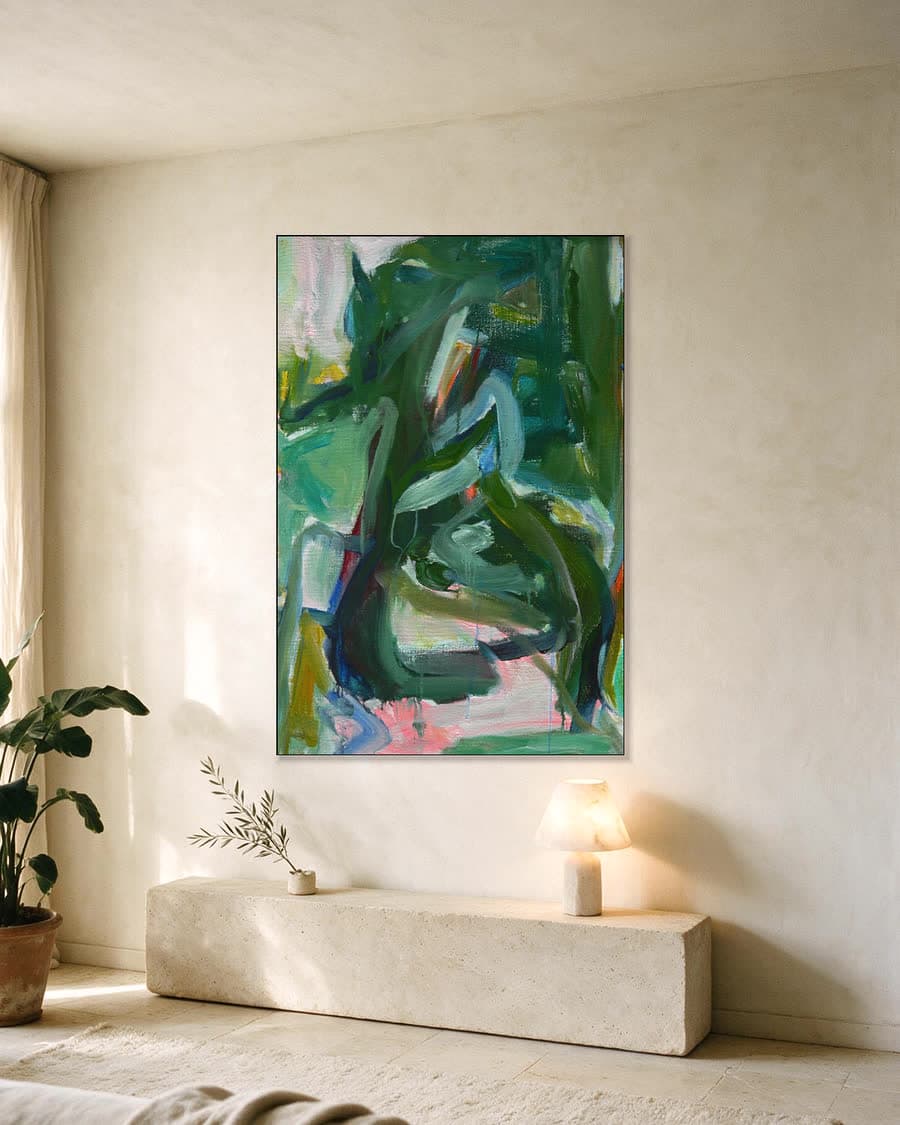 Groene Harmonie in een aluminium frame aan dezelfde muur