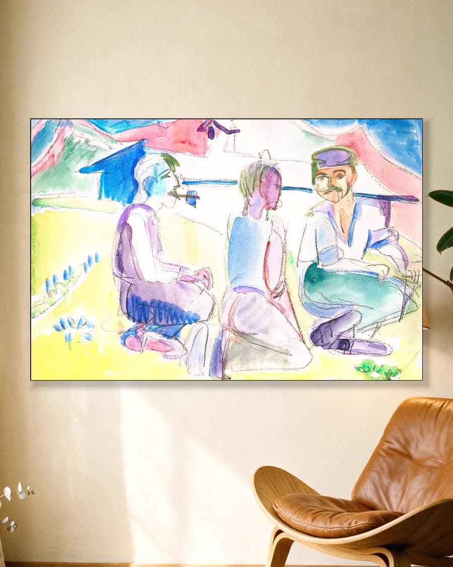 Zittende boeren in een aluminium frame aan dezelfde muur