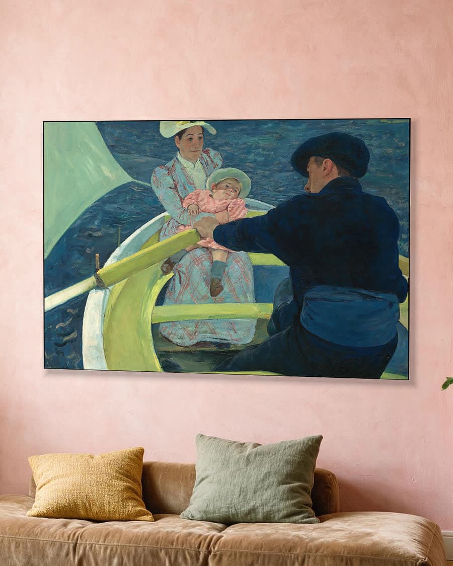 The Boating Party in een aluminium frame aan dezelfde muur