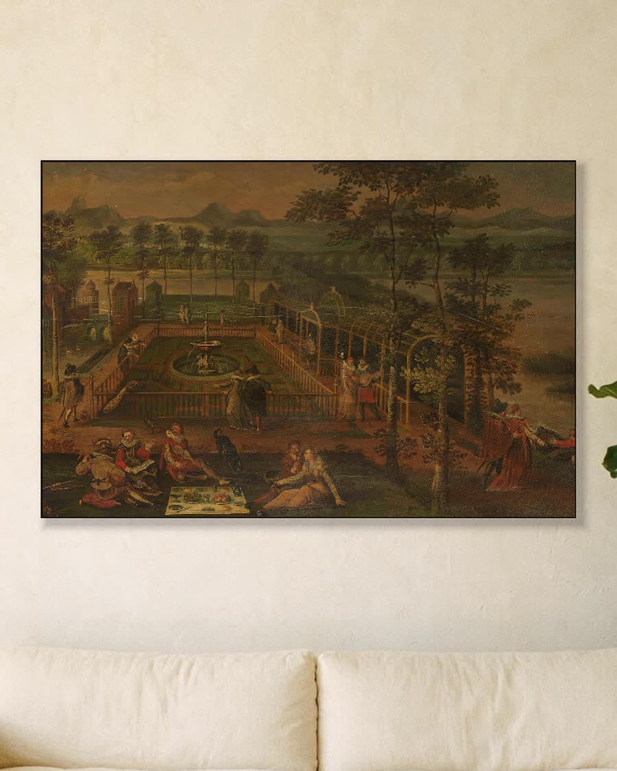 Lusthof in een aluminium frame aan dezelfde muur