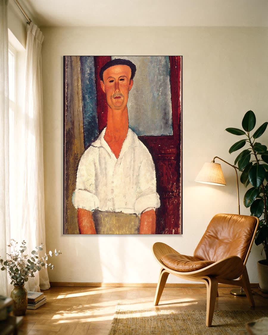 Gaston Modot in een aluminium frame aan dezelfde muur