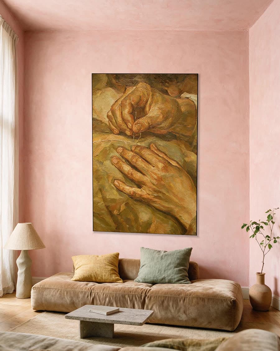 Naaien in een aluminium frame aan dezelfde muur