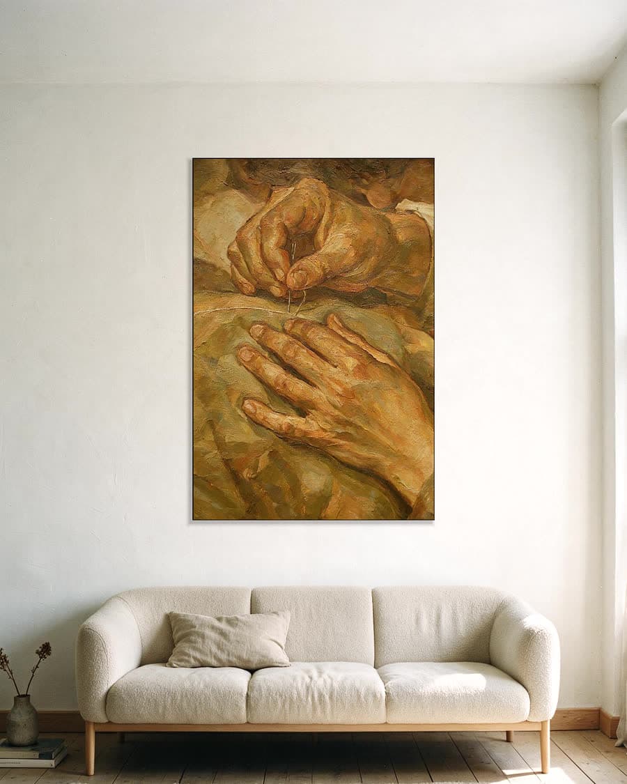 Naaien in een aluminium frame aan dezelfde muur