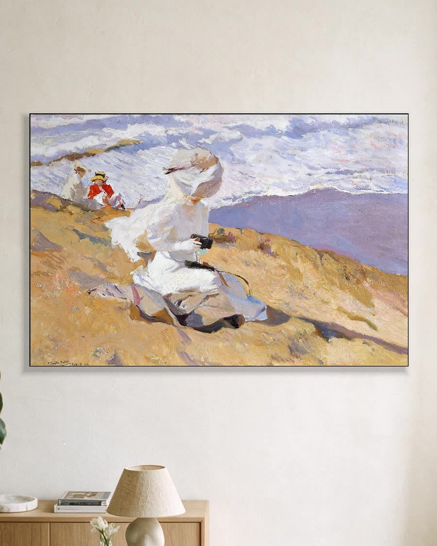 Het moment vastgelegd in een aluminium frame aan dezelfde muur