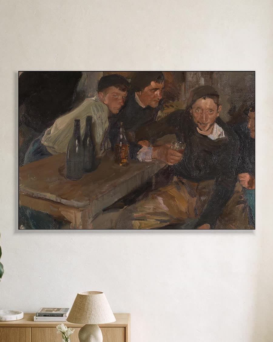 De dronkaard, Zarauz in een aluminium frame aan dezelfde muur