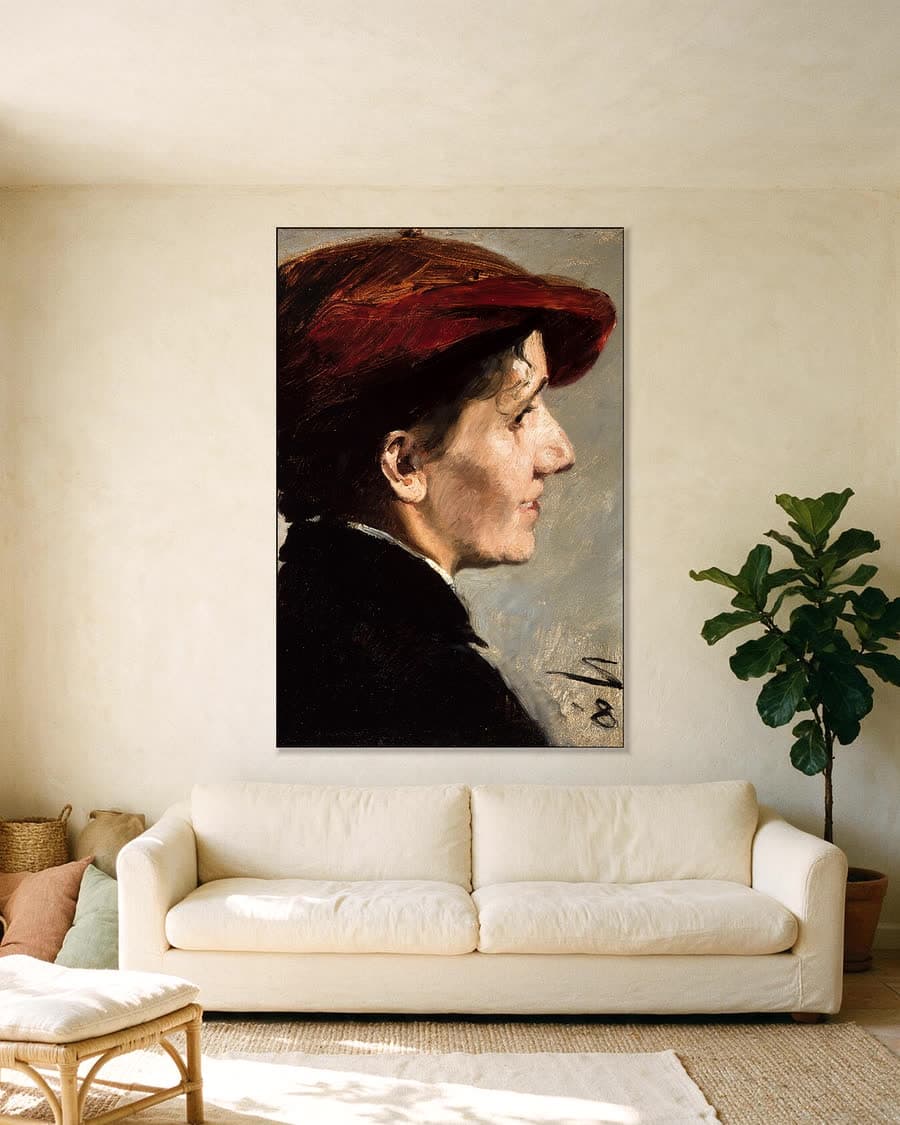 Marianne Stokes in een aluminium frame aan dezelfde muur