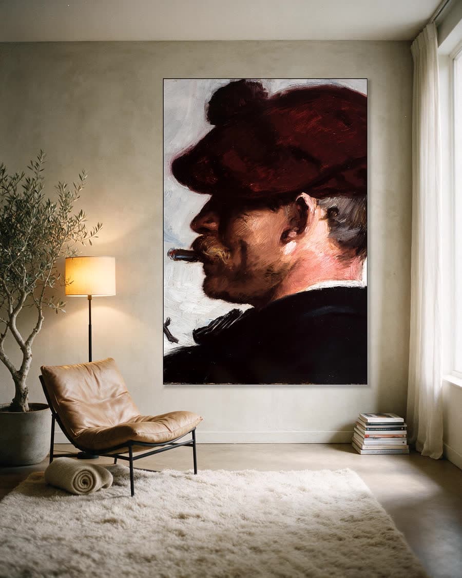 Thorvald Niss in een aluminium frame aan dezelfde muur