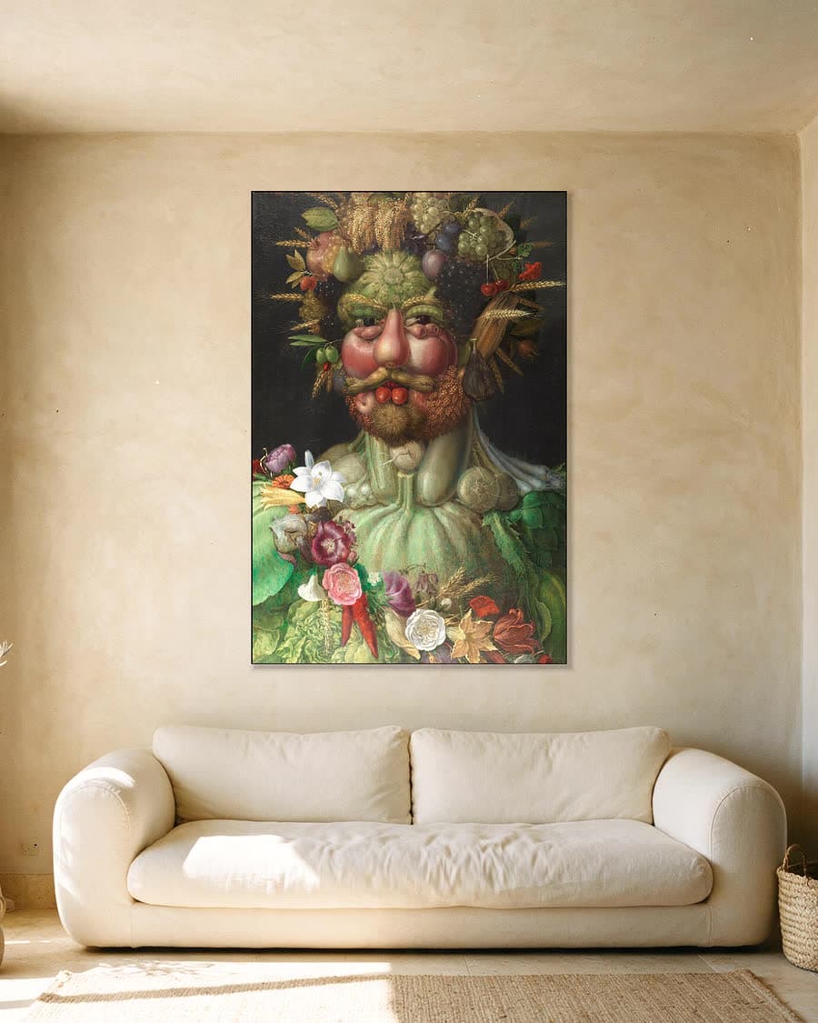 Vertumnus in een aluminium frame aan dezelfde muur