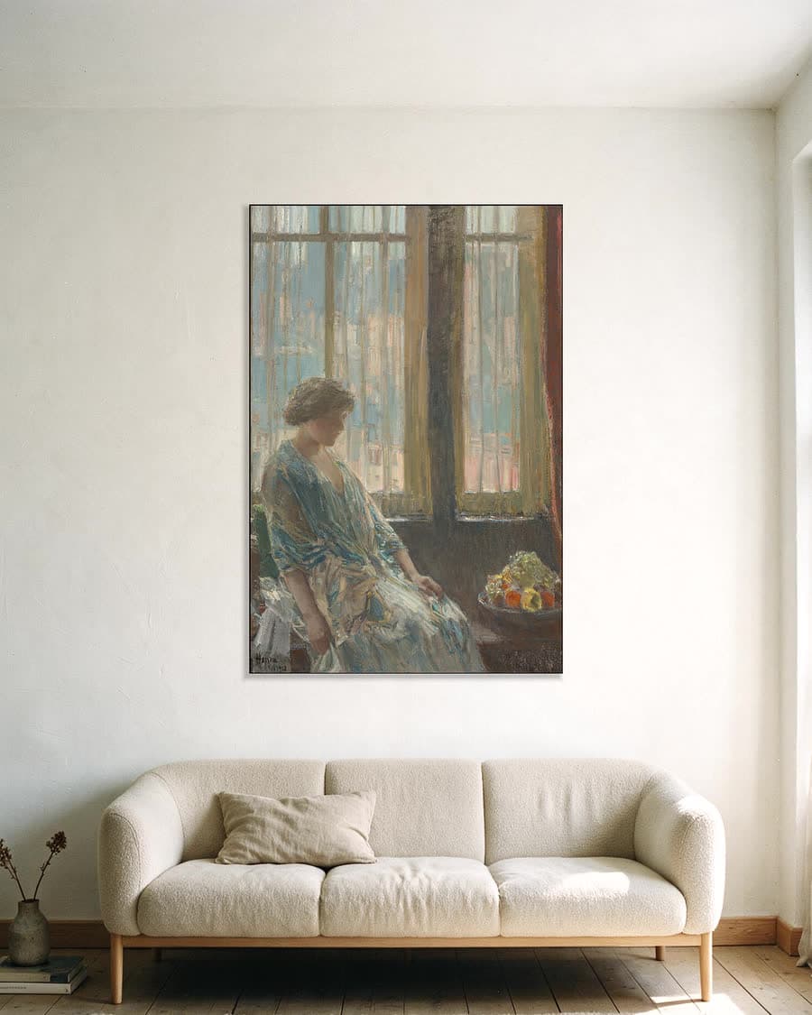 Het New Yorkse raam in een aluminium frame aan dezelfde muur