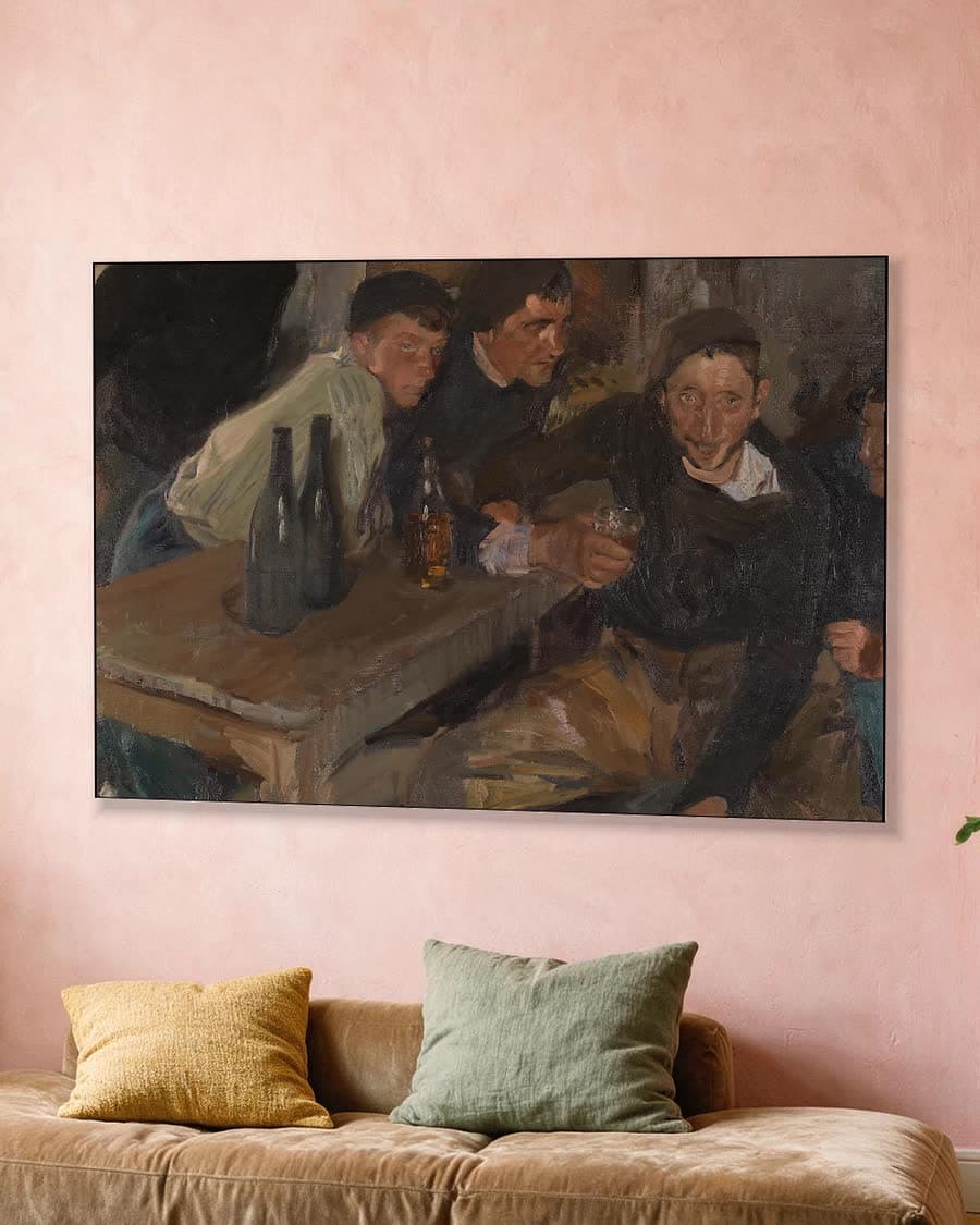 De dronkaard, Zarauz in een aluminium frame aan dezelfde muur
