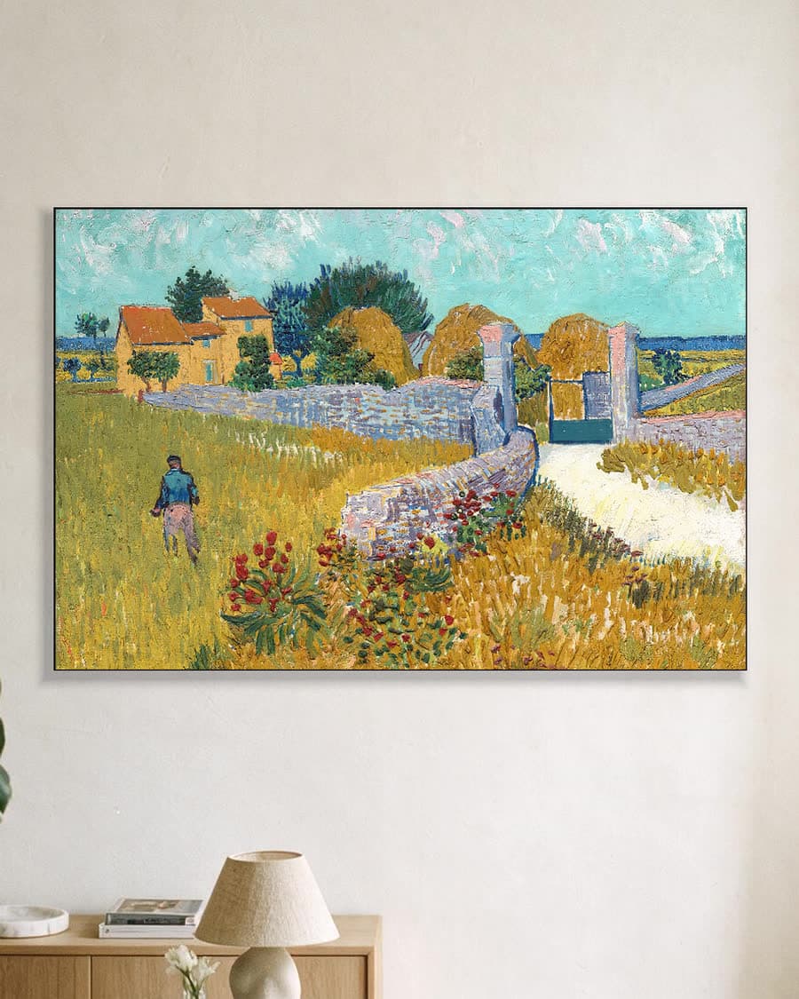 Boerderij in de Provence in een aluminium frame aan dezelfde muur
