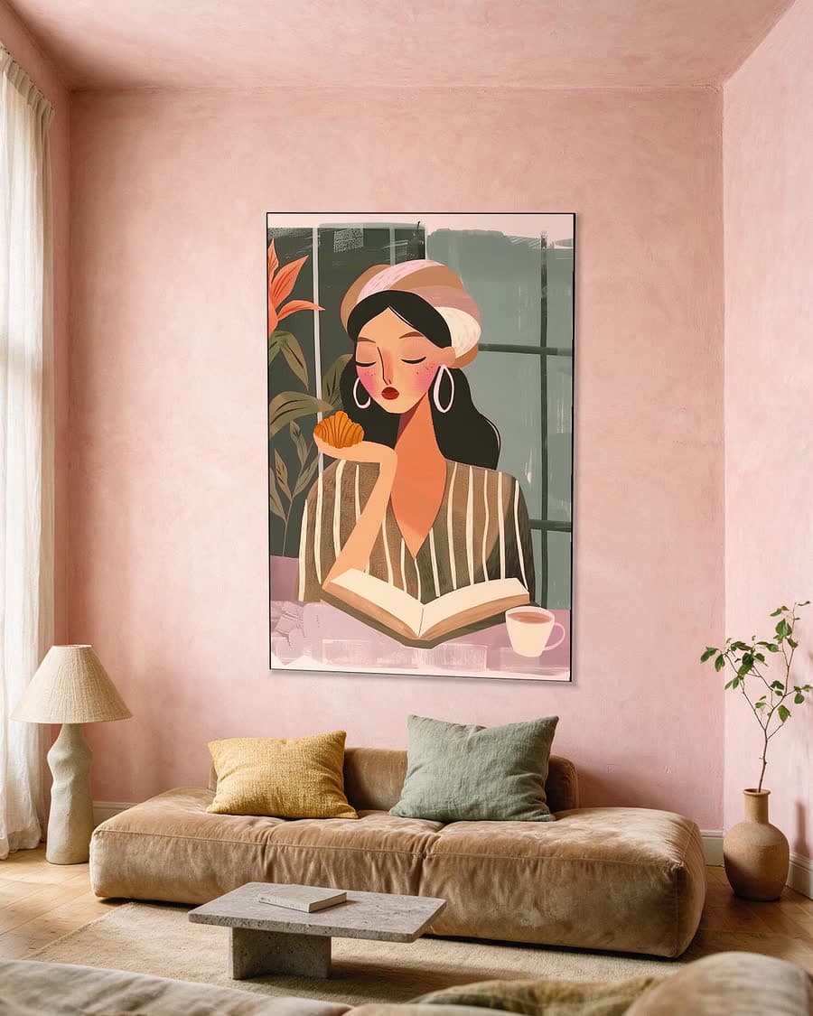 Even lezen in een aluminium frame aan dezelfde muur