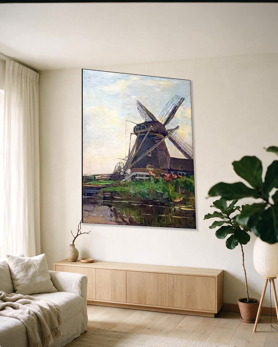 Oostzijdse molen in een aluminium frame aan dezelfde muur