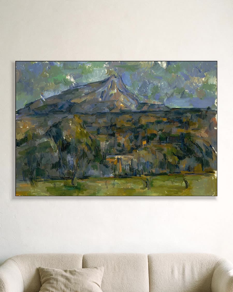 Mont Sainte-Victoire in een aluminium frame aan dezelfde muur