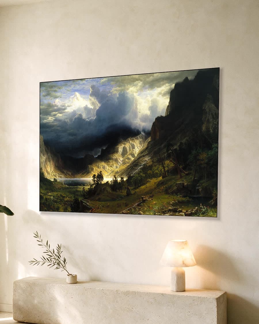 The Rocky Mountains, Lander's Peak in een aluminium frame aan dezelfde muur