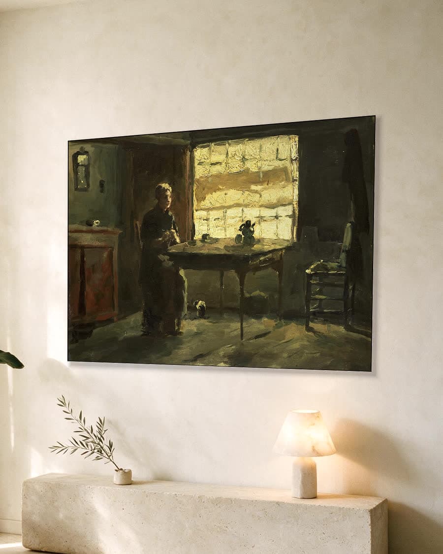 Boereninterieur in een aluminium frame aan dezelfde muur
