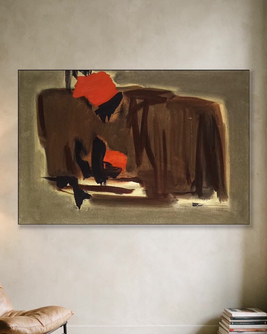 Dynamische Abstractie in een aluminium frame aan dezelfde muur