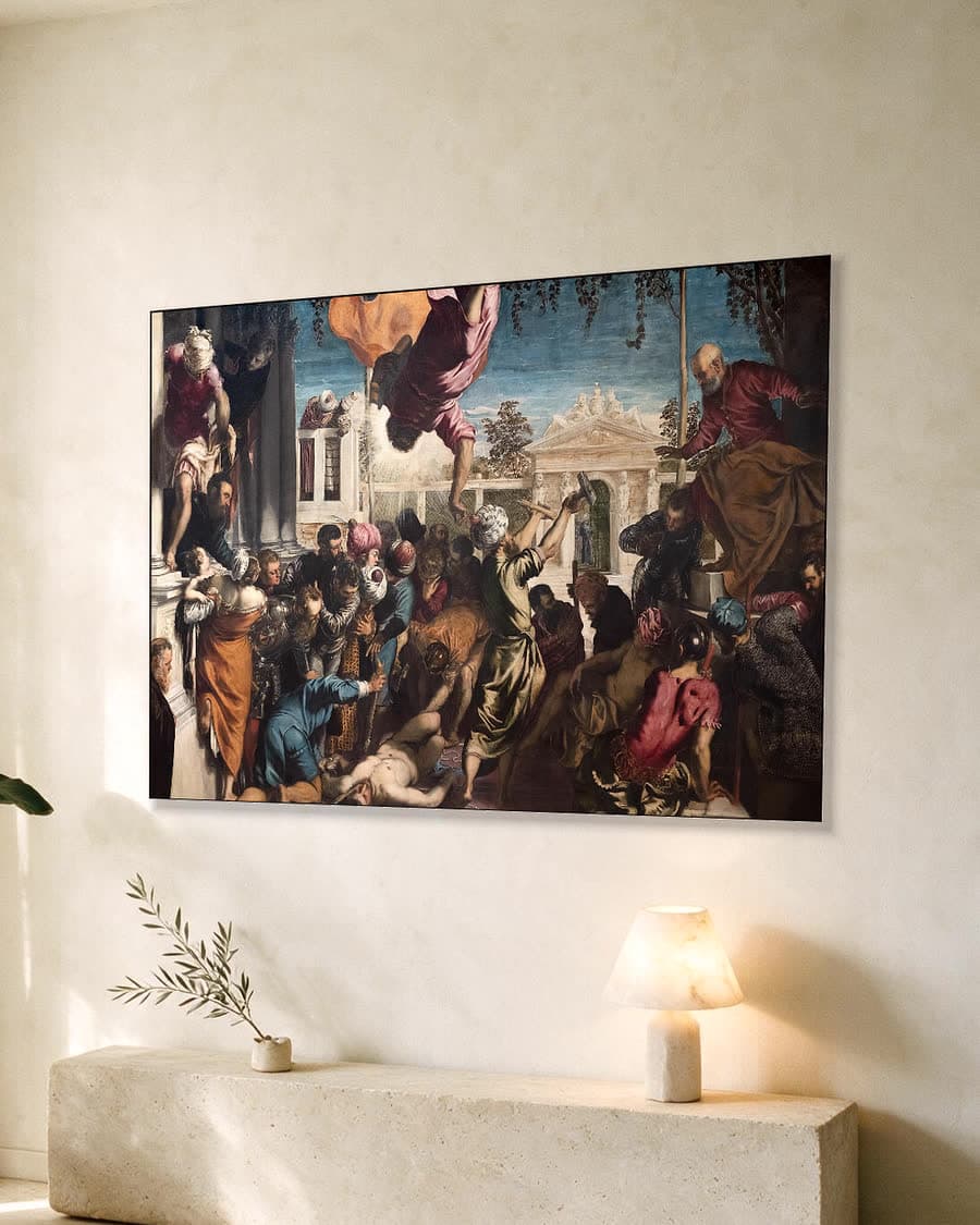 Het wonder van de slaaf in een aluminium frame aan dezelfde muur