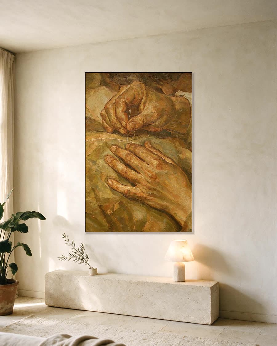 Naaien in een aluminium frame aan dezelfde muur