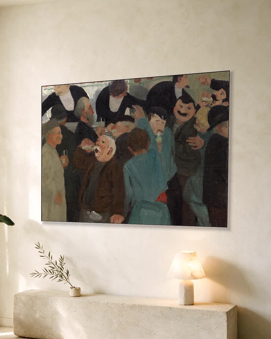 De bistro in een aluminium frame aan dezelfde muur