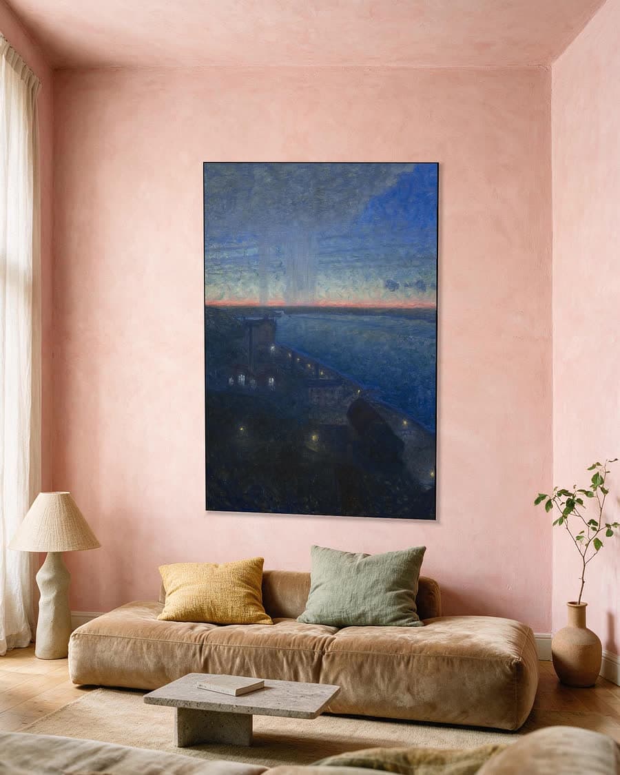 Söder Mälarstrand in een aluminium frame aan dezelfde muur