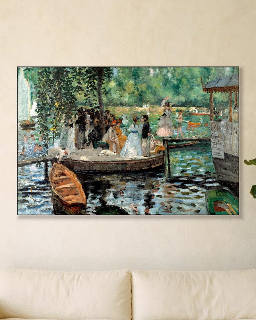 La Grenouillère in een aluminium frame aan dezelfde muur