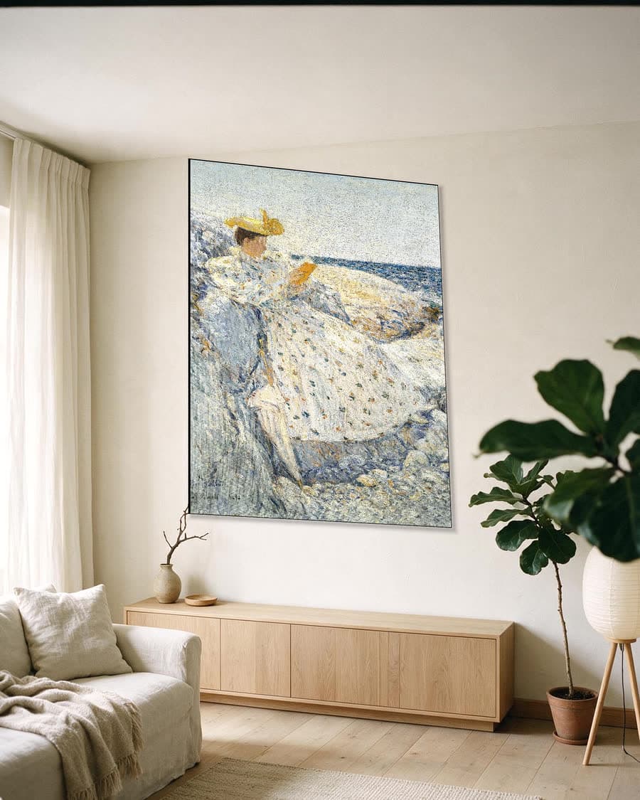 Zomerzon, Isles of Shoals in een aluminium frame aan dezelfde muur
