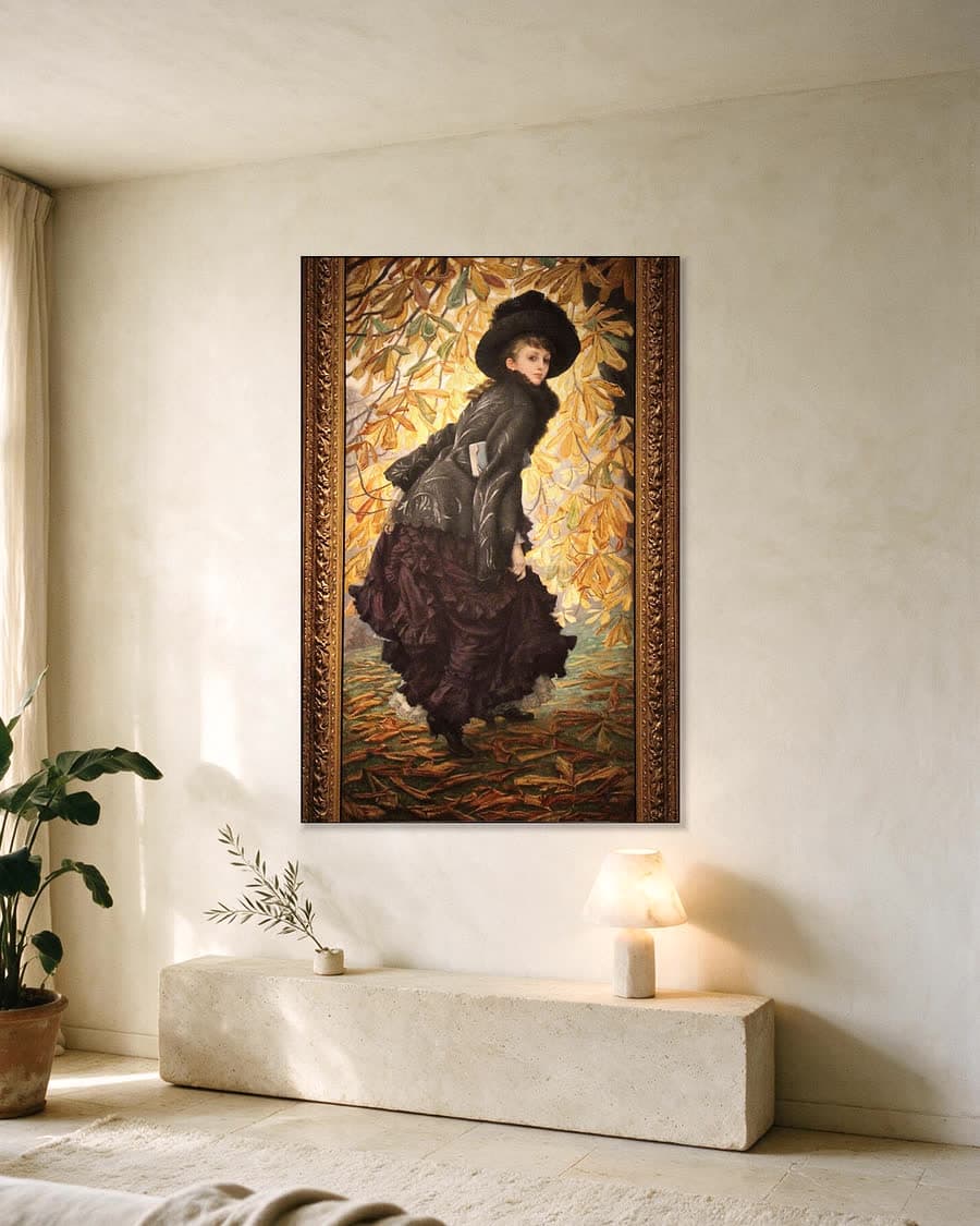Oktober in een aluminium frame aan dezelfde muur