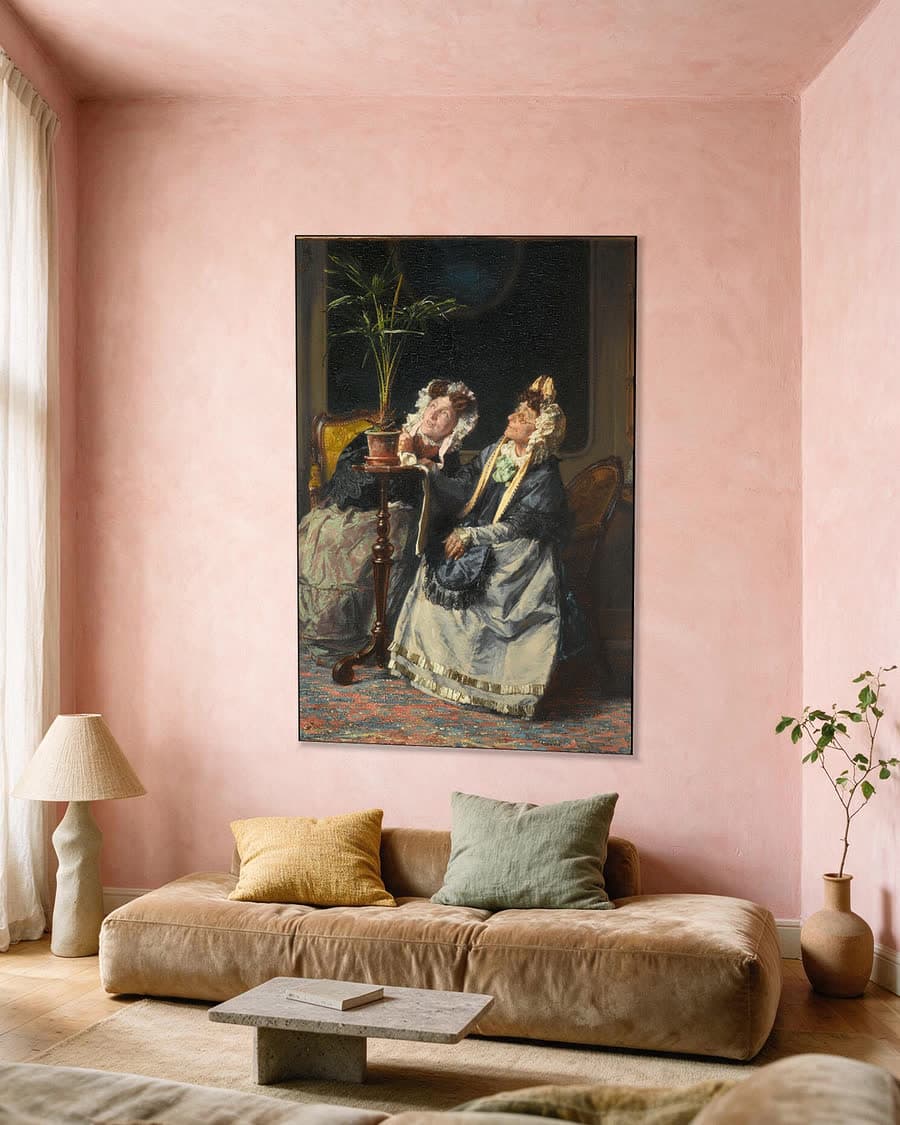 Onder de palmen in een aluminium frame aan dezelfde muur
