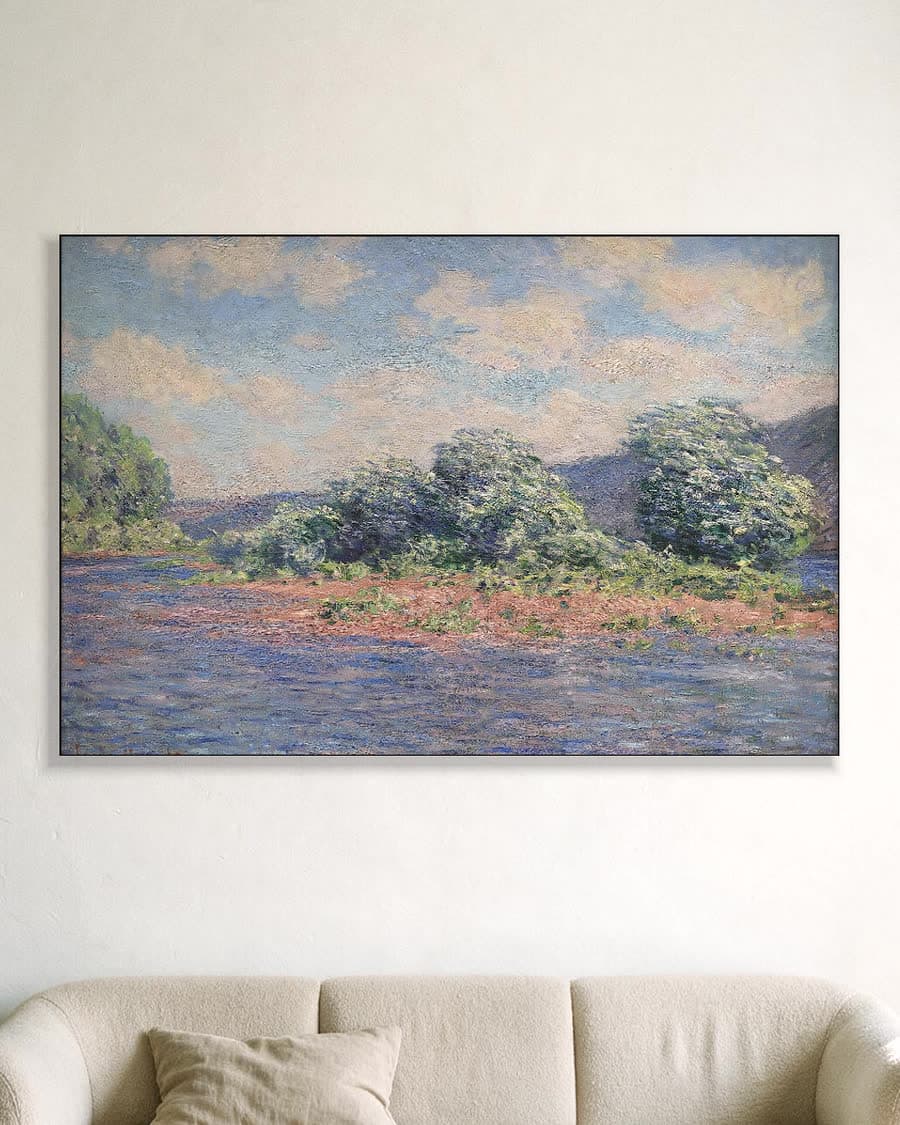 De Seine bij Port-Villez in een aluminium frame aan dezelfde muur