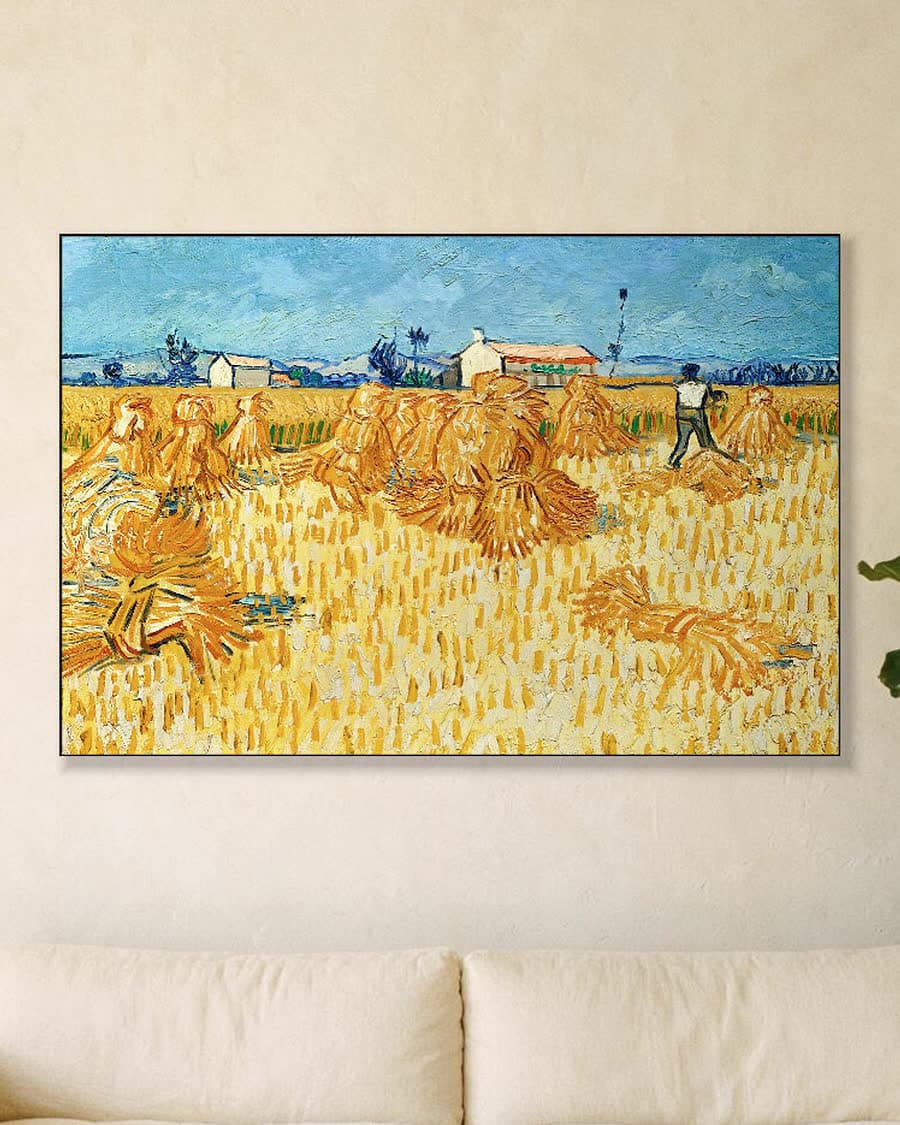 Oogst in de Provence in een aluminium frame aan dezelfde muur