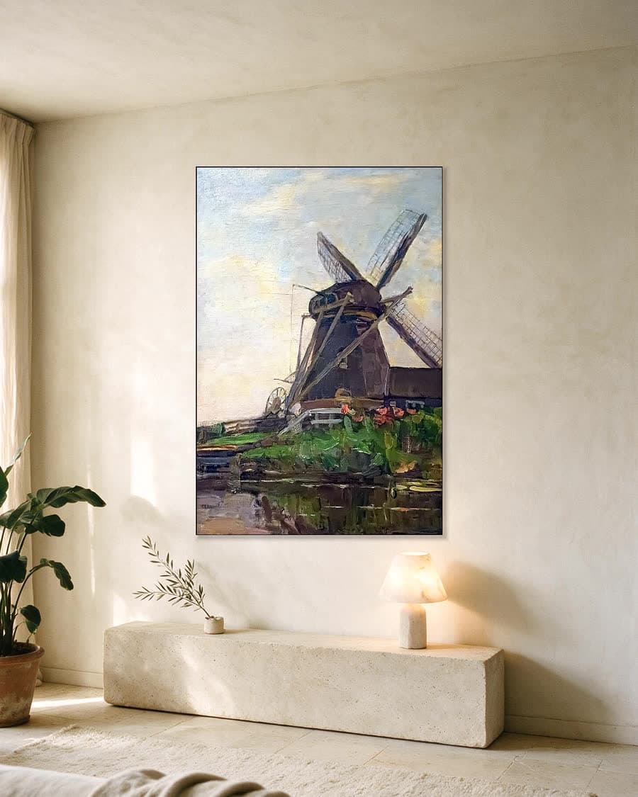 Oostzijdse molen in een aluminium frame aan dezelfde muur