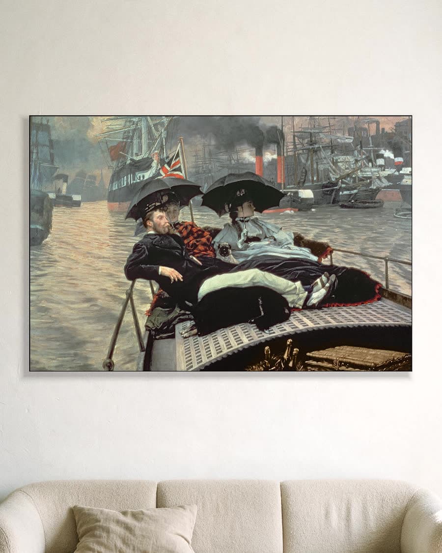 Op de Theems in een aluminium frame aan dezelfde muur
