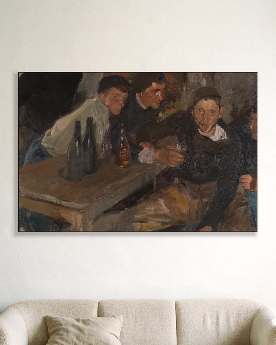 De dronkaard, Zarauz in een aluminium frame aan dezelfde muur