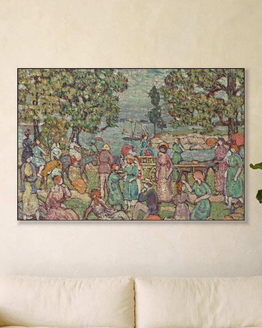 Op het strand, nr. 3 in een aluminium frame aan dezelfde muur
