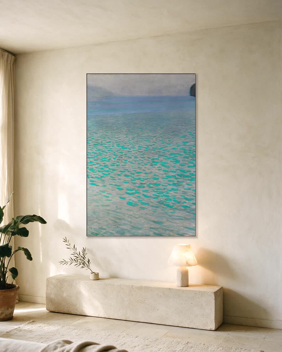 Attersee in een aluminium frame aan dezelfde muur