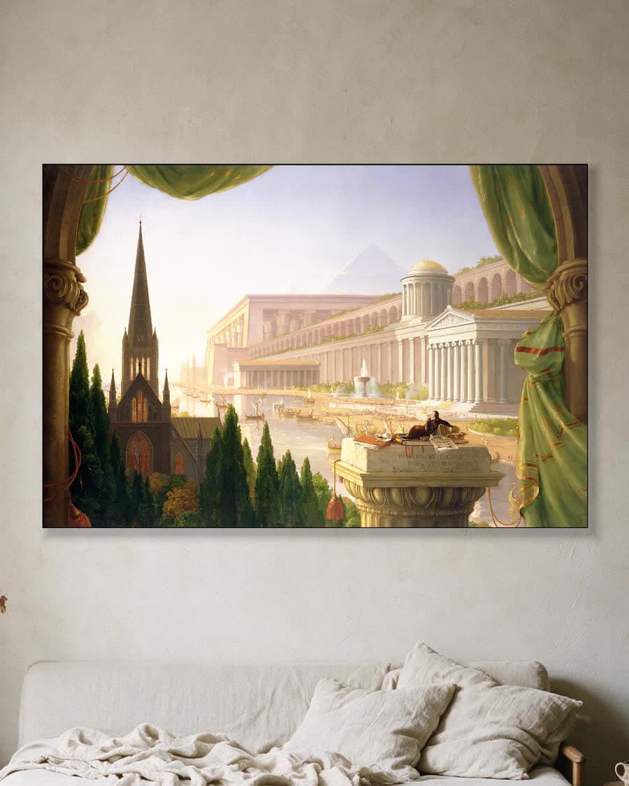 De Droom van de Architect in een aluminium frame aan dezelfde muur
