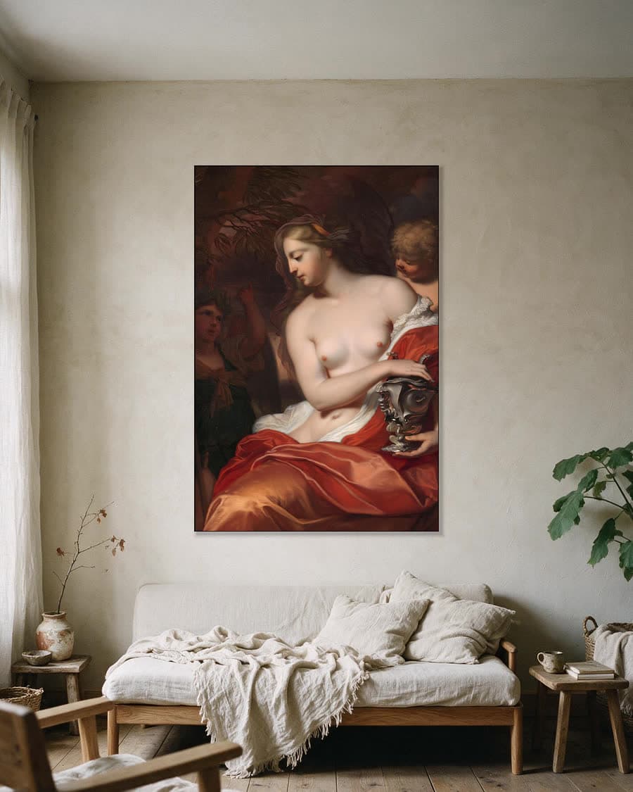 Pandora in een aluminium frame aan dezelfde muur