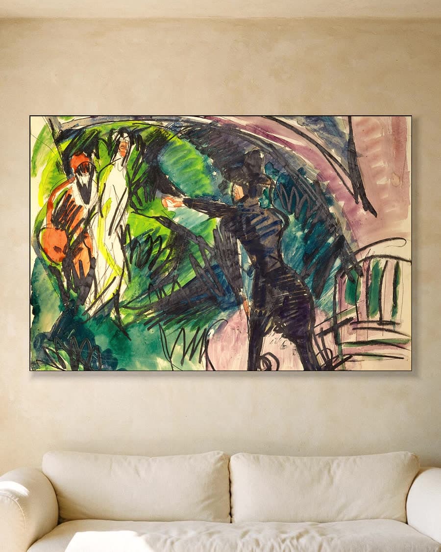 Pantomime Reimann I in een aluminium frame aan dezelfde muur