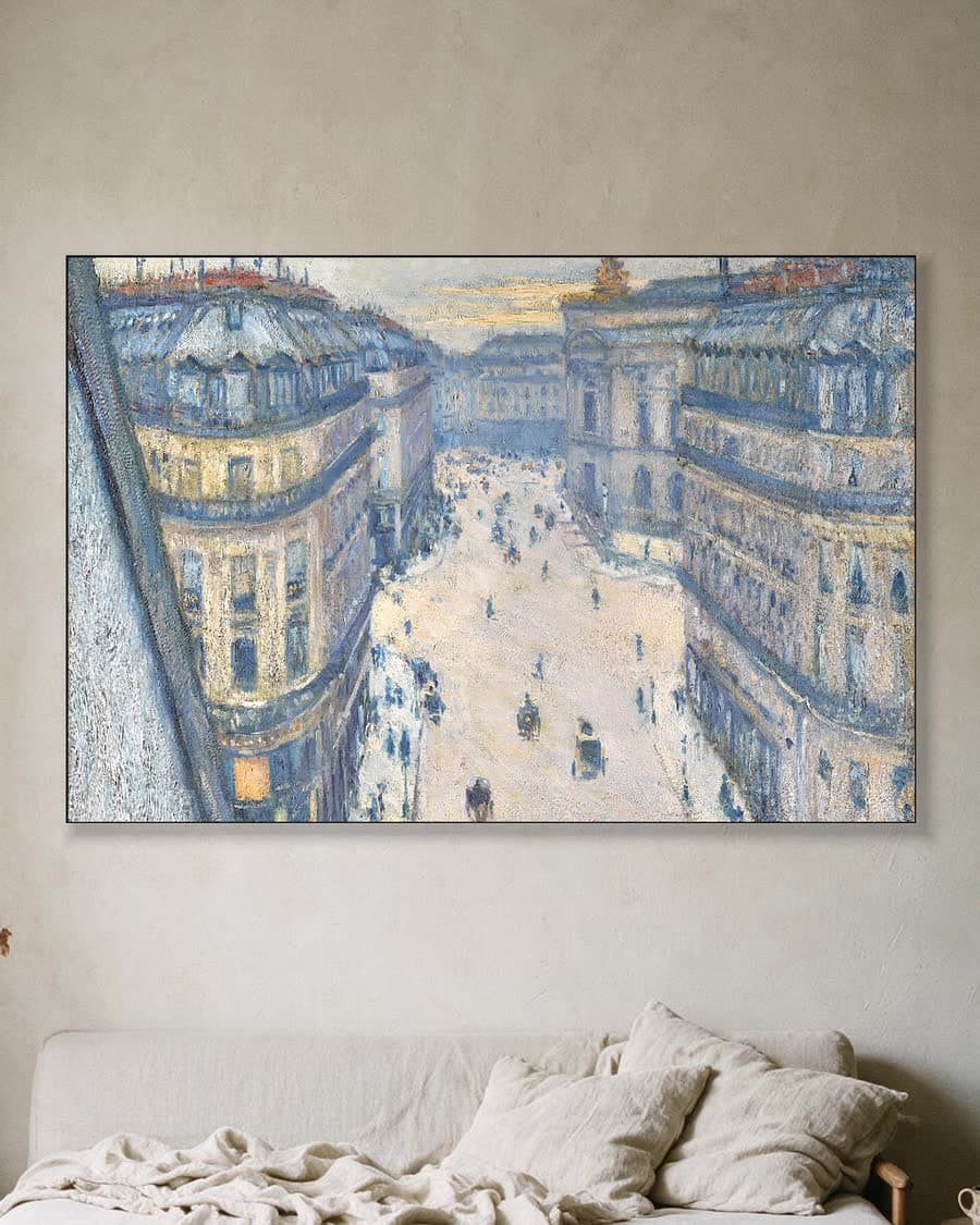 Rue Halévy, gezien vanaf een zesde verdieping in een aluminium frame aan dezelfde muur