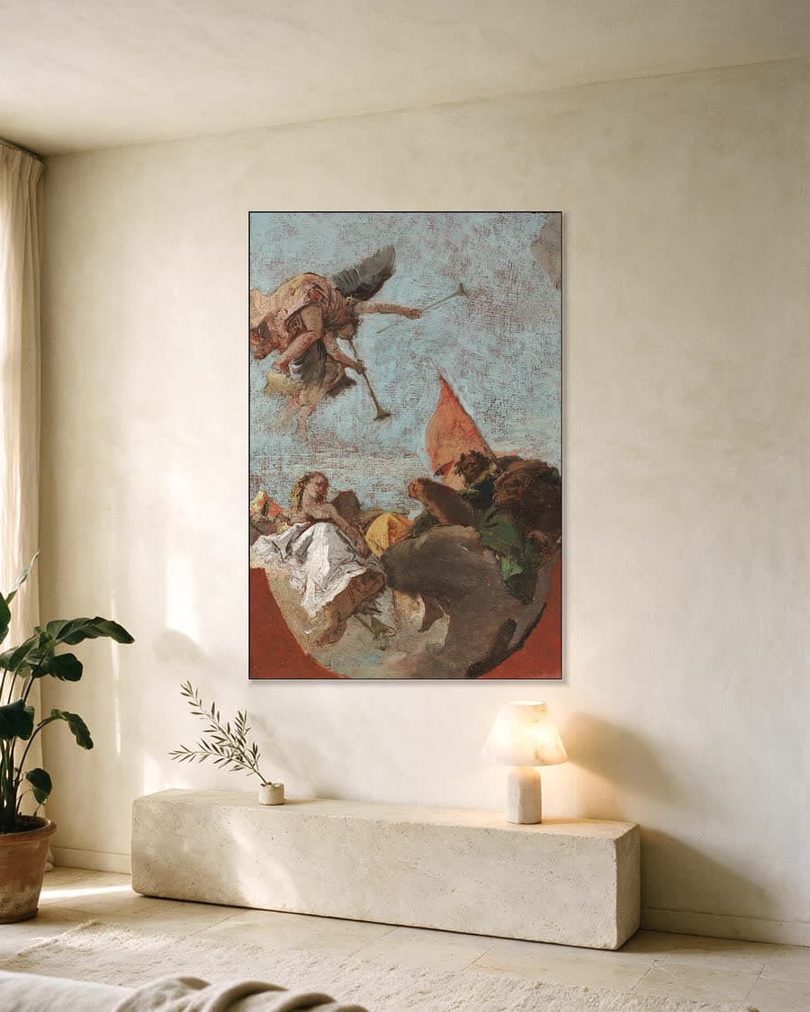 Schets voor een plafond in een aluminium frame aan dezelfde muur