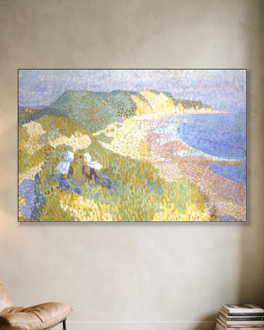 Zee en duin bij Zoutelande in een aluminium frame aan dezelfde muur