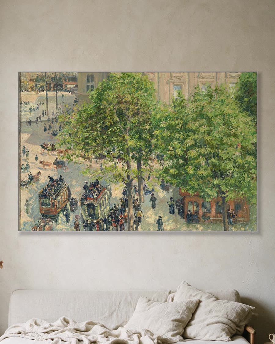 Place du Théâtre-Français, lente in een aluminium frame aan dezelfde muur
