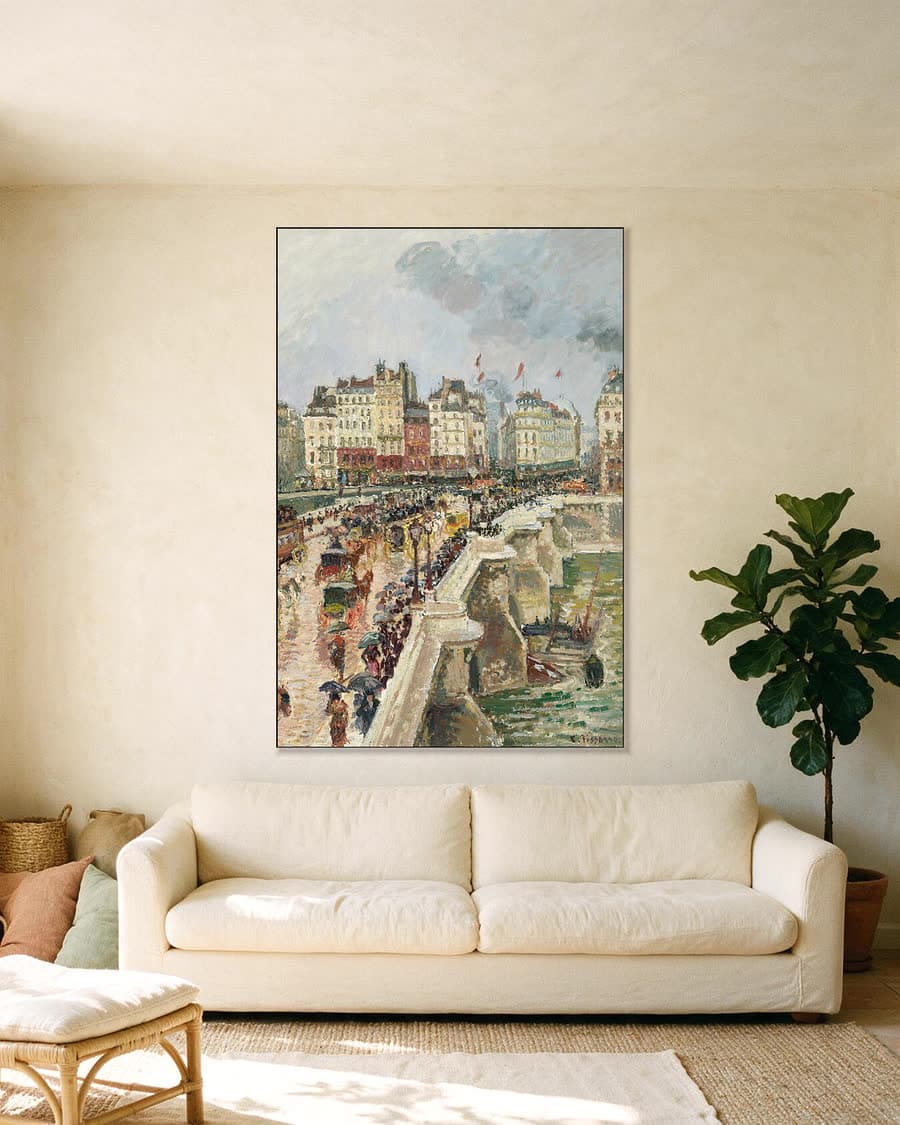 De Pont Neuf in een aluminium frame aan dezelfde muur